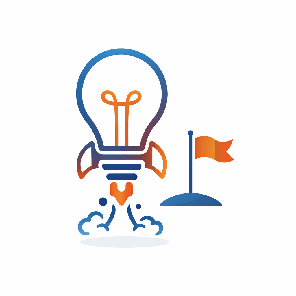 Home startup innovation in blue and orange
